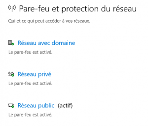 Le pare-feu Windows