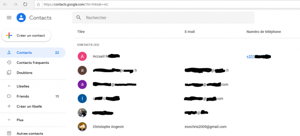 Contacts GMail