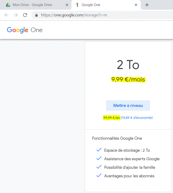 Offre Google Drive