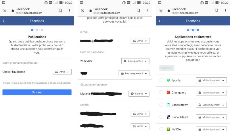 paramétrage confidentialité FaceBook